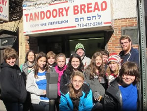 Hebrew school group from Philidelphia enjoying Borough Park